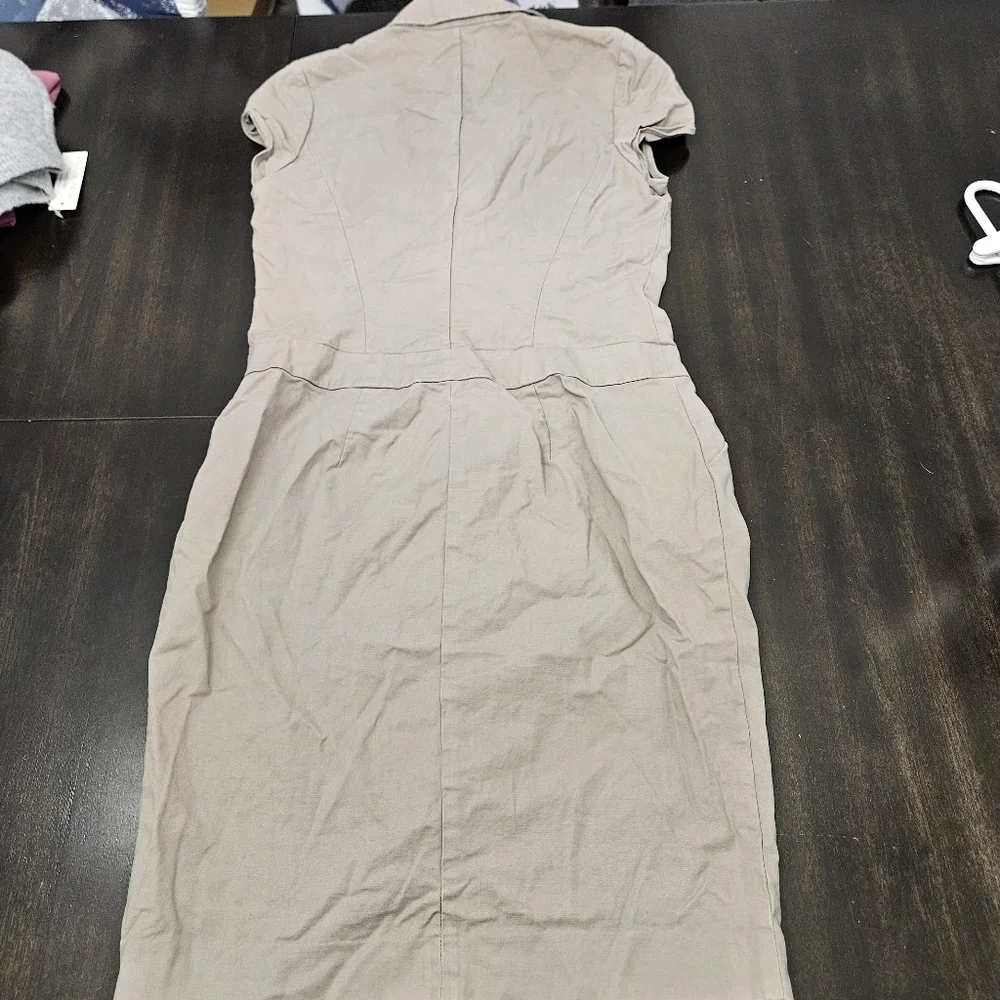 Lafayette 148 New York Beige Midi Dress Size 4 - Picture 4 of 6